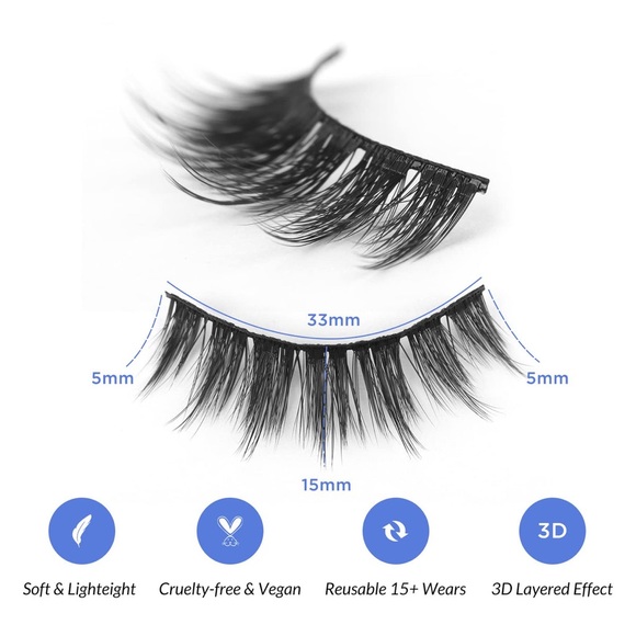 3D Layered Effect, Reusable, Handmade&Cruelty-Free, False Bepholan Lashes 8 pcs - Picture 7 of 10